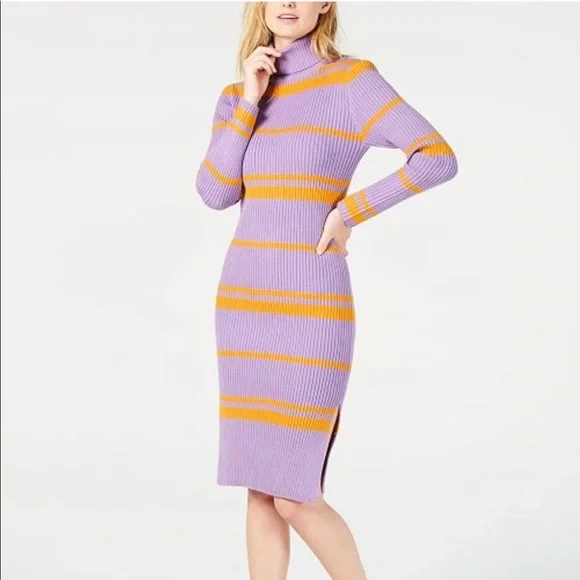 Moon River Striped Lavender Julissa sweater Dress - Picture 5 of 5